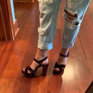 Velvet plum heels